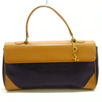 SAINT LAURENT - Handbag Black Light Brown Leather