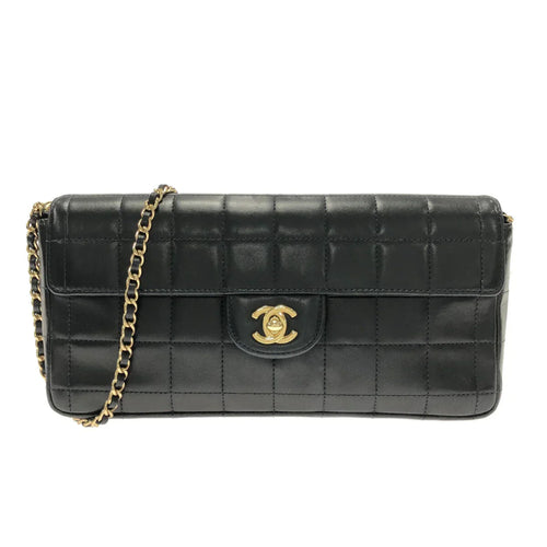 CHANEL - Chocolate Bar Shoulder Bag Black Lambskin