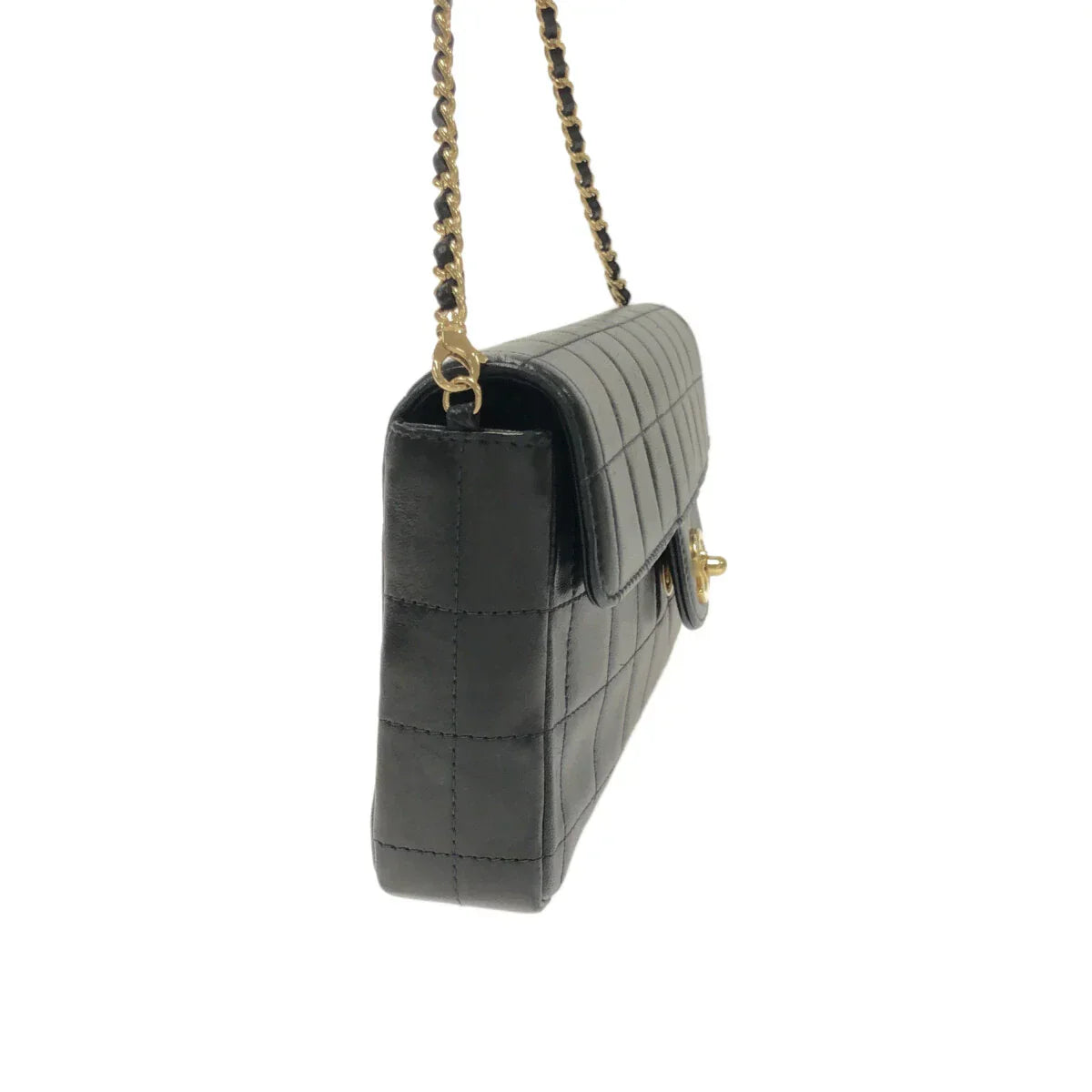 CHANEL - Chocolate Bar Shoulder Bag Black Lambskin