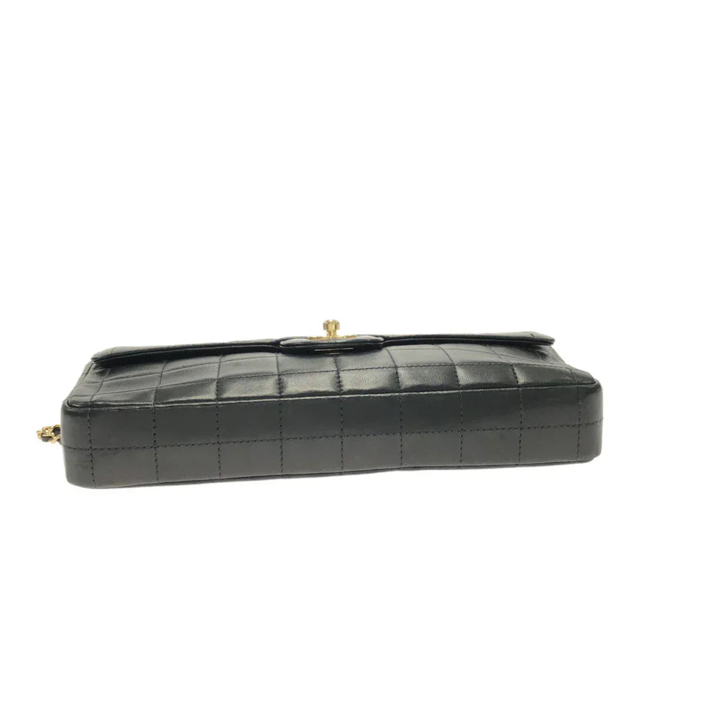 CHANEL - Chocolate Bar Shoulder Bag Black Lambskin