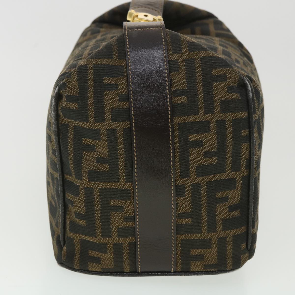 FENDI Zucca Canvas Vanity Cosmetic Pouch Black Brown  37617