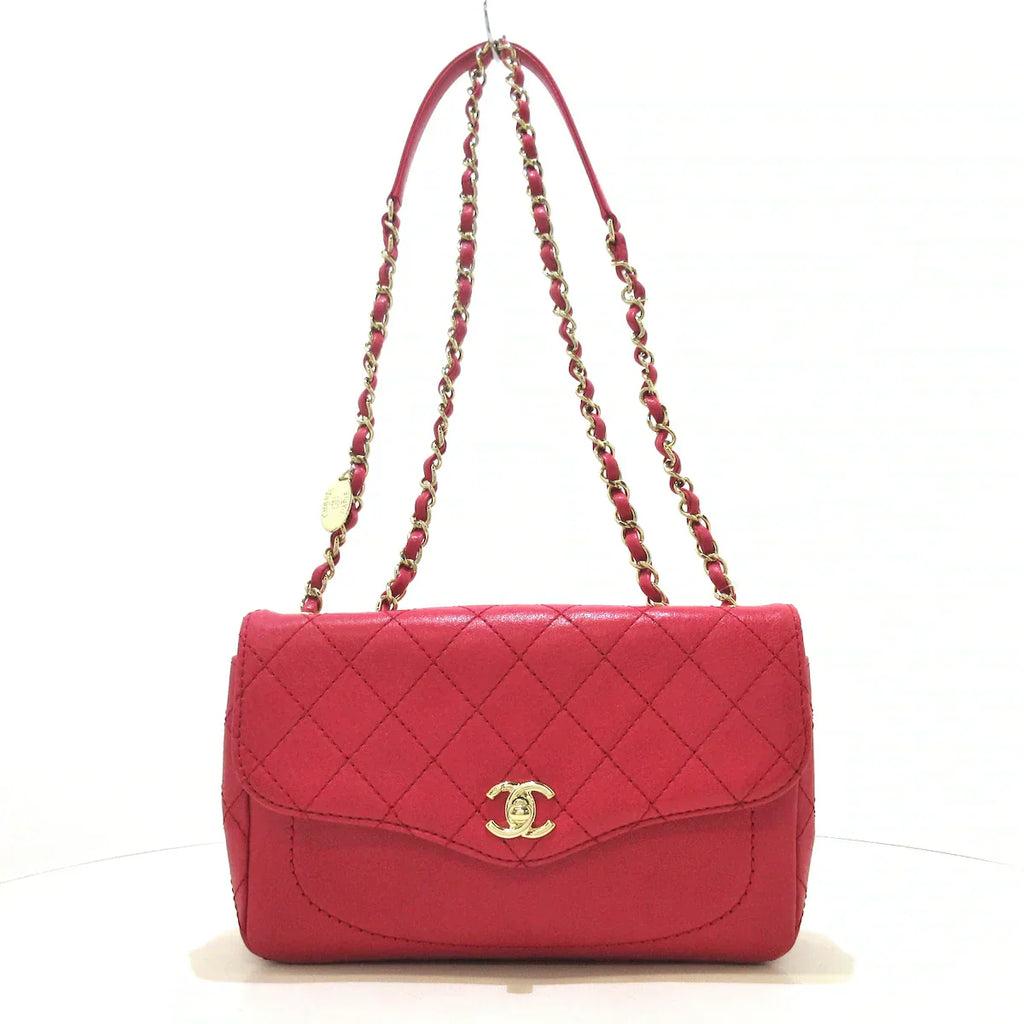 CHANEL - Single Flap Matelasse Shoulder Bag Pink Leather