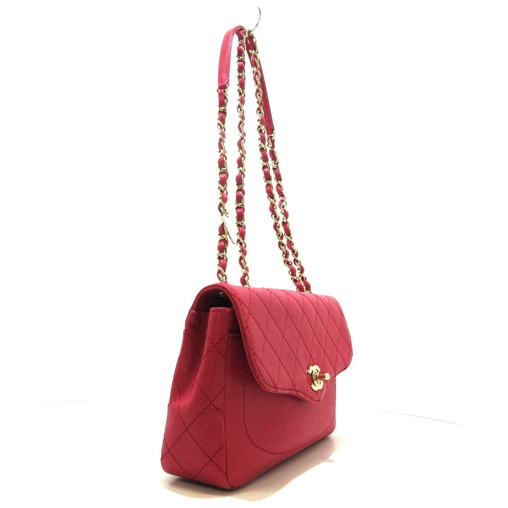 CHANEL - Single Flap Matelasse Shoulder Bag Pink Leather
