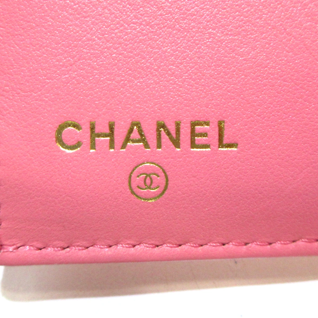 CHANEL - Camellia Trifold Wallet Pink Caviar Skin