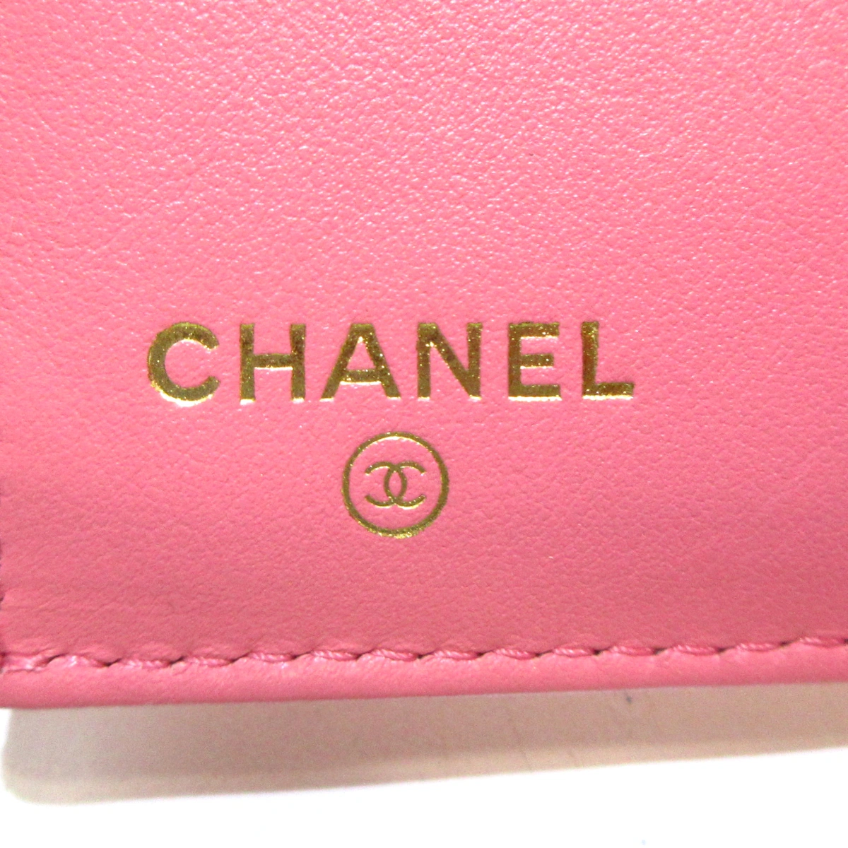 CHANEL - Camellia Trifold Wallet Pink Caviar Skin