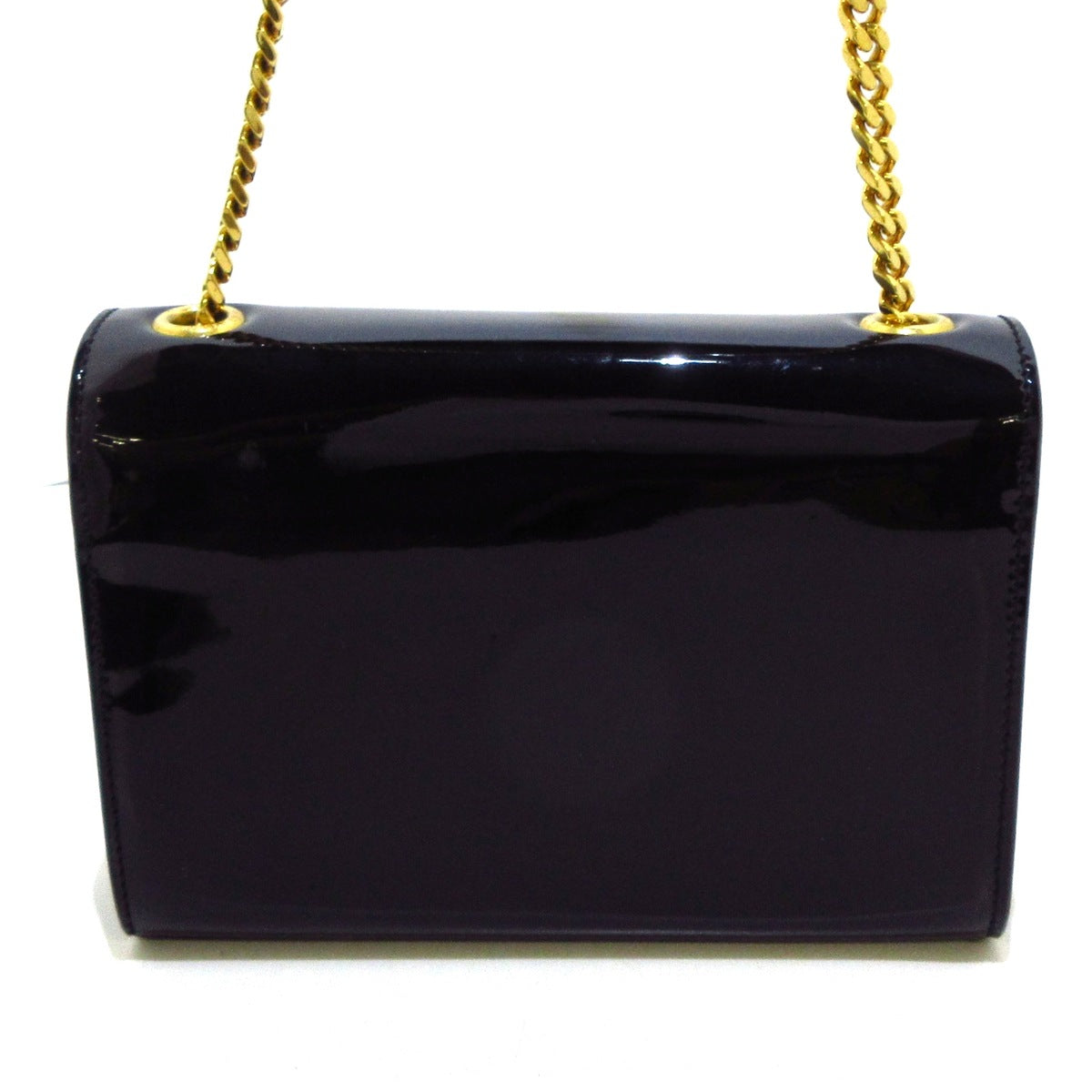 SAINT LAURENT - Kate  Shoulder Bag Black Gold Patent Leather