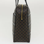 CELINE Macadam Canvas Hand Bag PVC Leather Black  37689