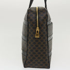 CELINE Macadam Canvas Hand Bag PVC Leather Black  37689