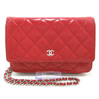 CHANEL - Matelasse Wallet on Chain Red Lambskin