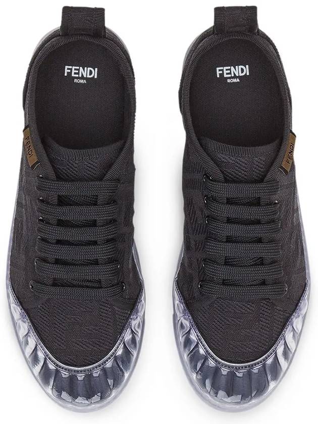 Fendi Women's FF Logo Canvas Low Top Sneakers Black