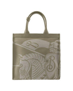 Burberry Knight Canvas Tote Bag Women Brown | Beige