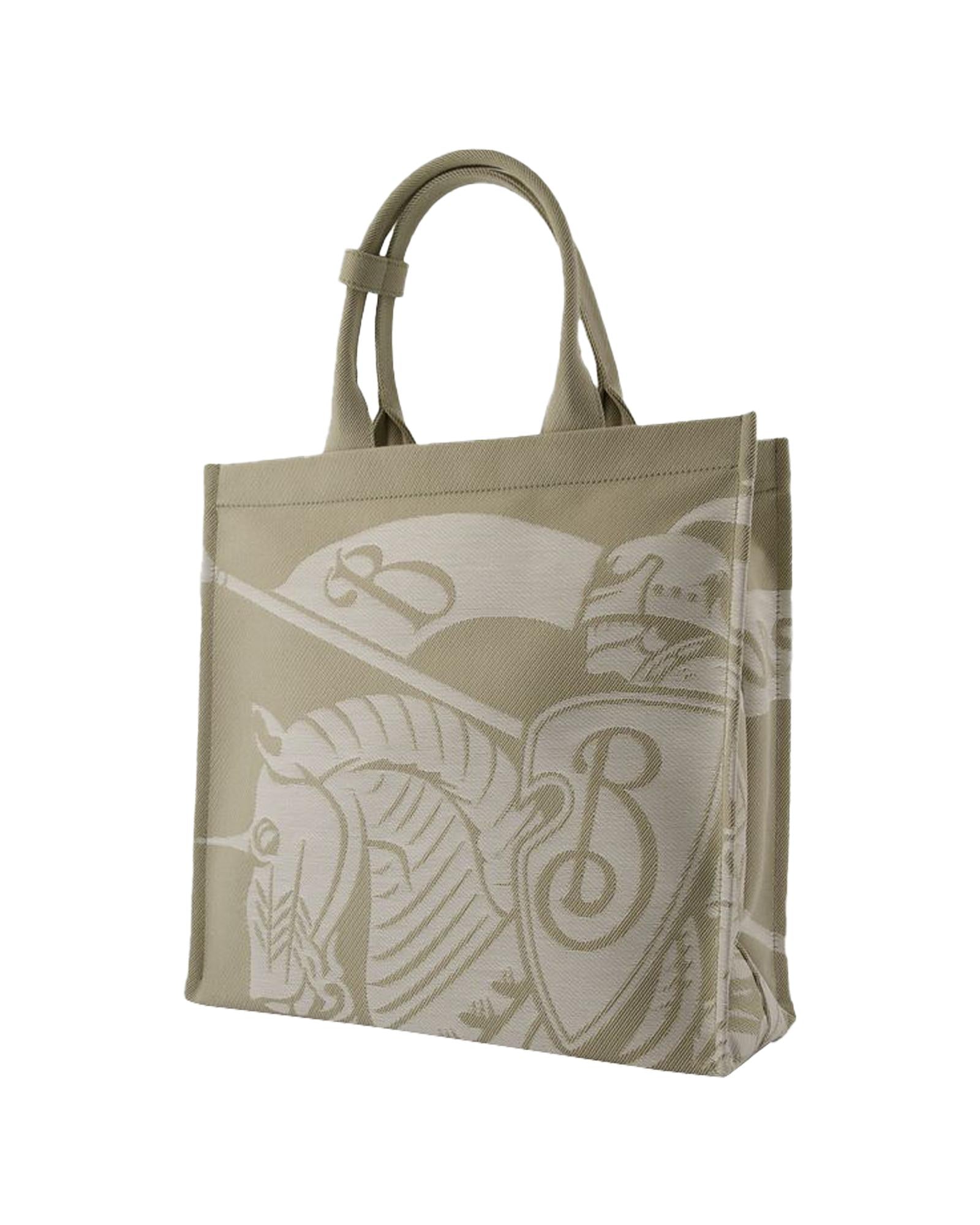 Burberry Knight Canvas Tote Bag Women Brown | Beige