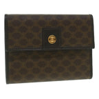 CELINE Macadam Canvas Wallet PVC Leather Brown  37771