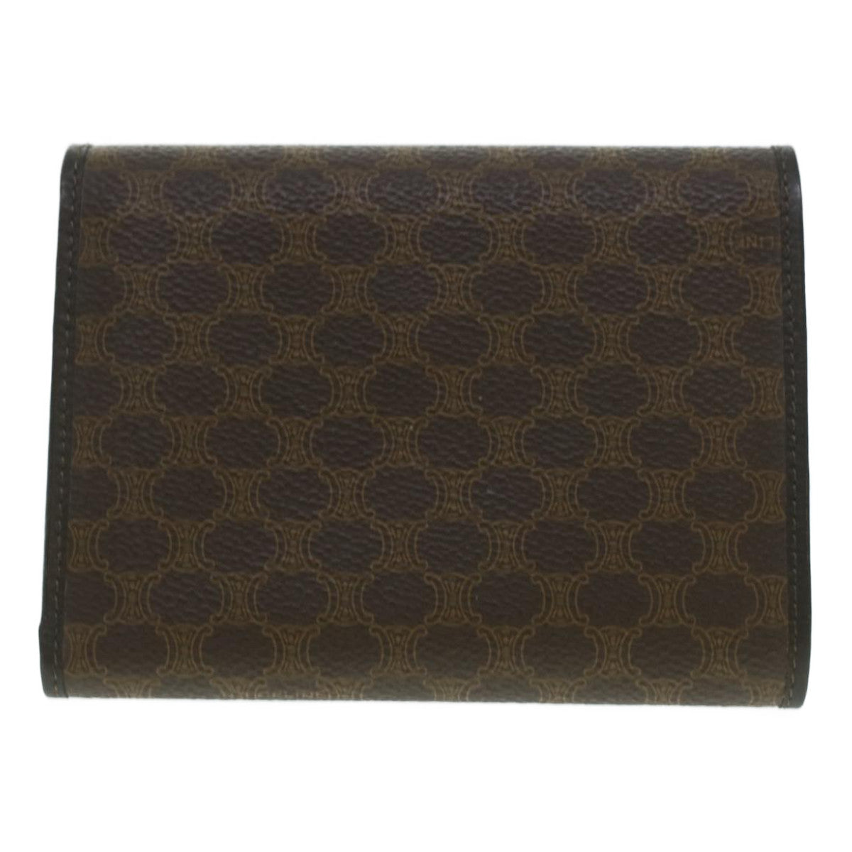 CELINE Macadam Canvas Wallet PVC Leather Brown  37771