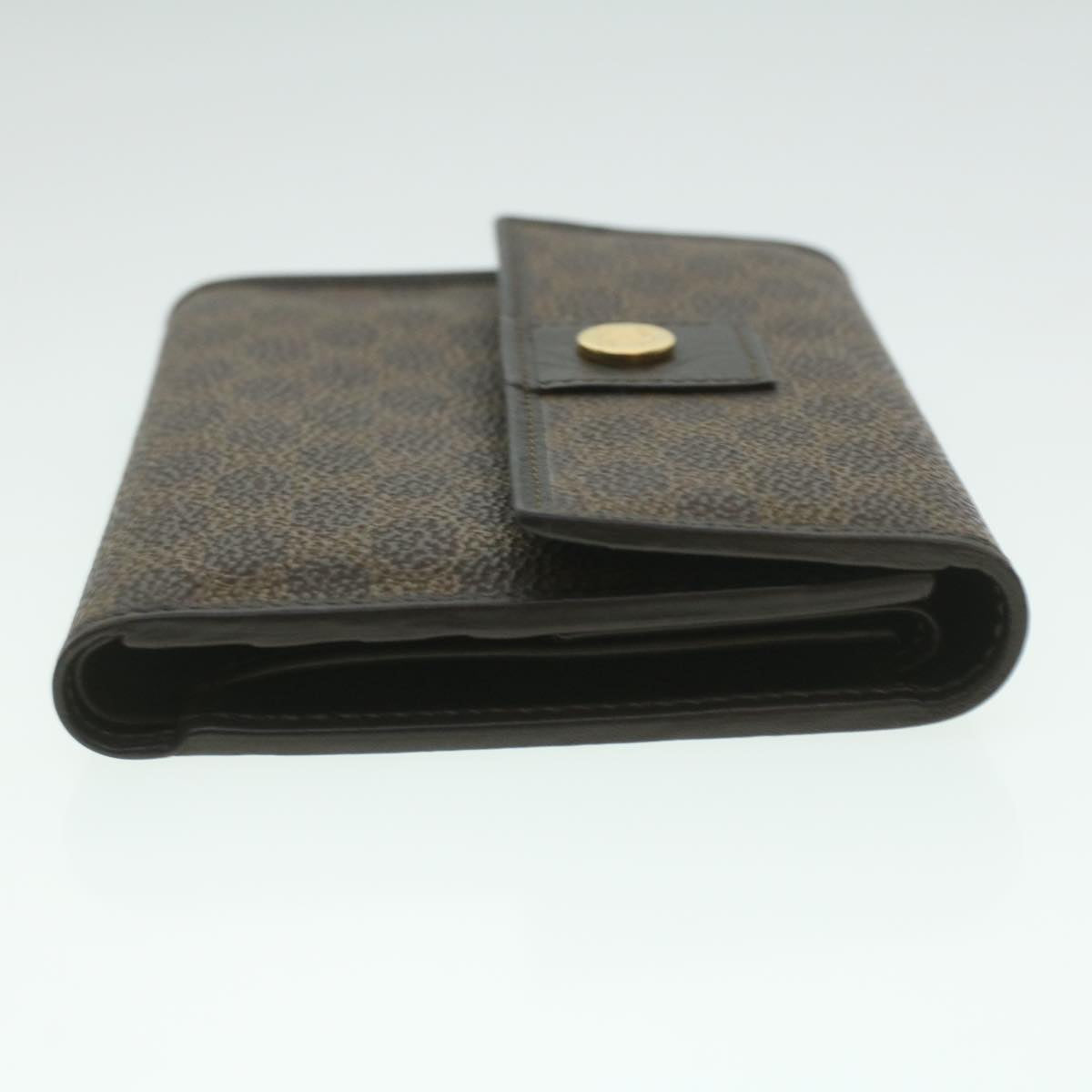 CELINE Macadam Canvas Wallet PVC Leather Brown  37771