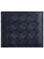 Bottega Veneta Intrecciato Bifold Half Wallet Navy