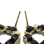 CHANEL - Matelasse Earrings Black Gold