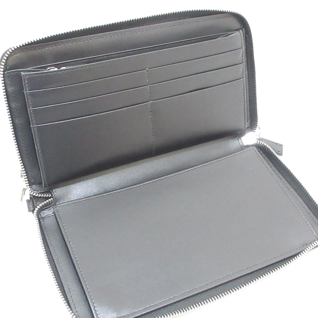 PRADA - Black Saffiano Leather Document Holder Other Style Wallet