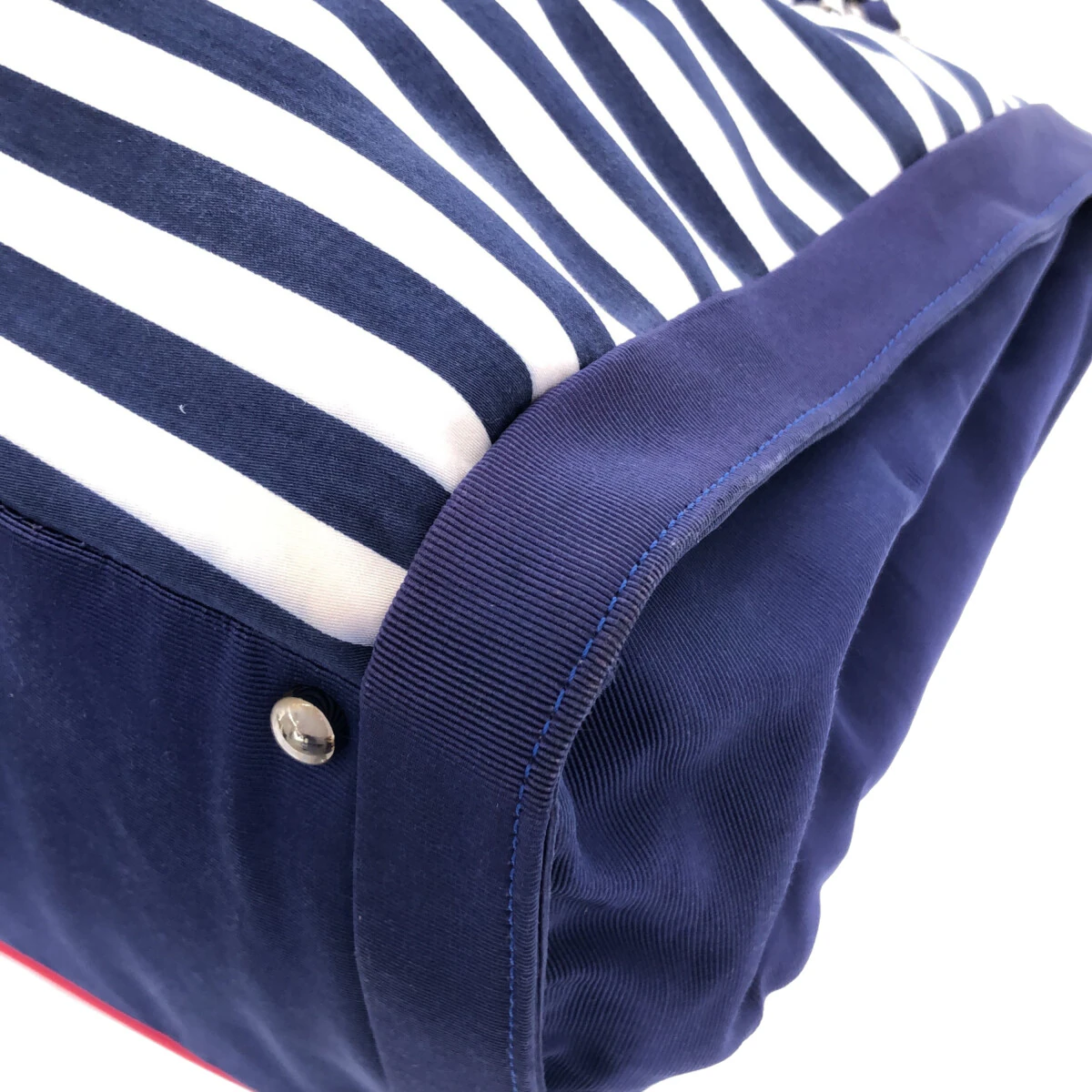 CHANEL - White Navy Red Nylon Shoulder Bag