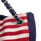 CHANEL - White Navy Red Nylon Shoulder Bag