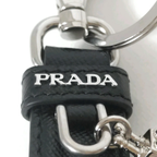PRADA - Bag Charm Black Silver Red Leather Hardware Rhinestones