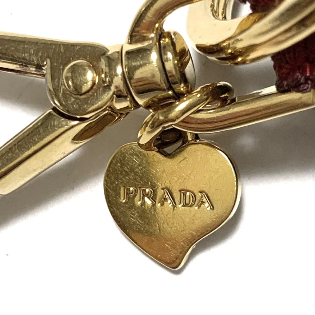 PRADA - Bag Charm Black Gold Polyester Hardware