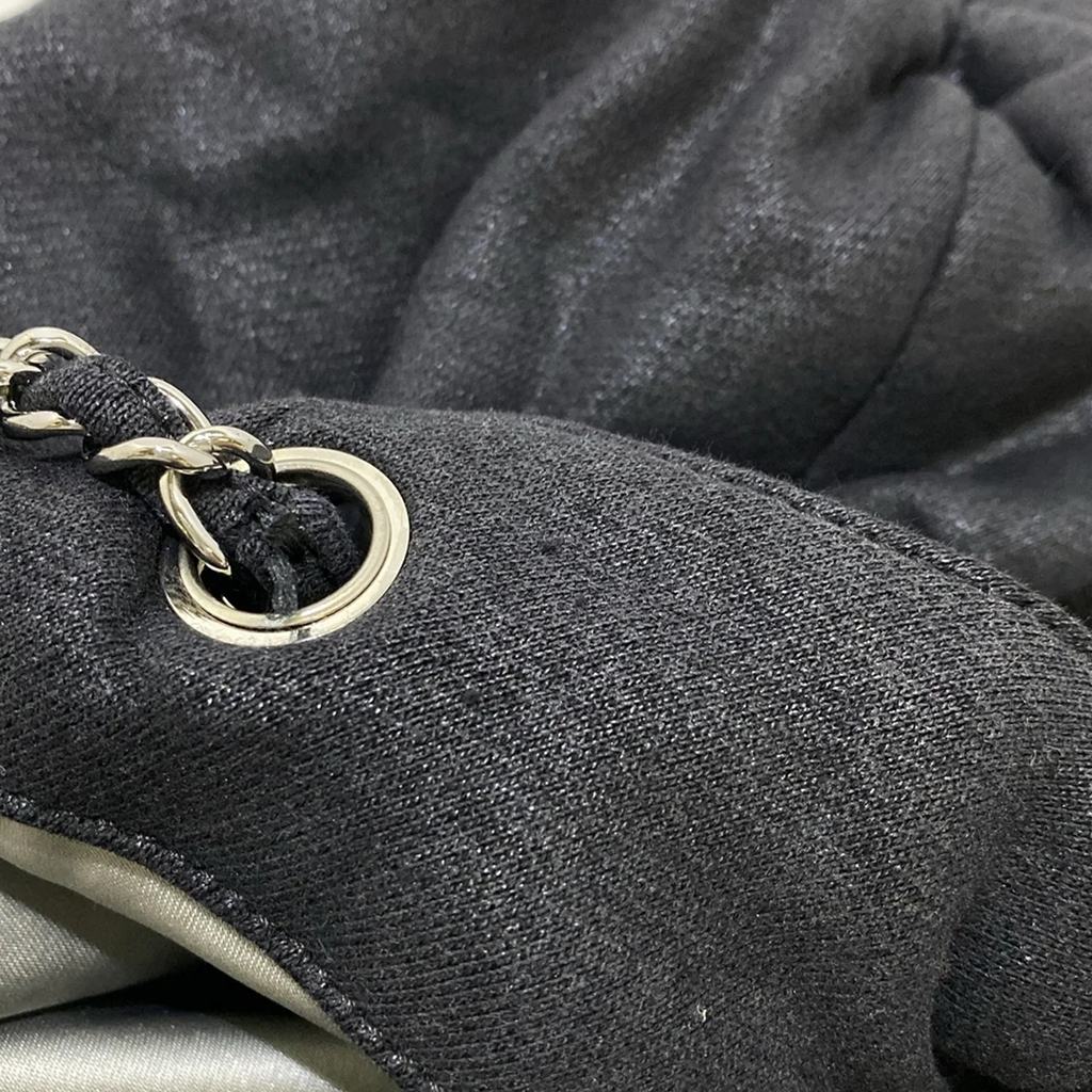 CHANEL - Melrose Cabas Shoulder Bag Black Cotton Jersey