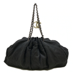 CHANEL - Melrose Cabas Shoulder Bag Black Cotton Jersey