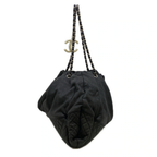 CHANEL - Melrose Cabas Shoulder Bag Black Cotton Jersey