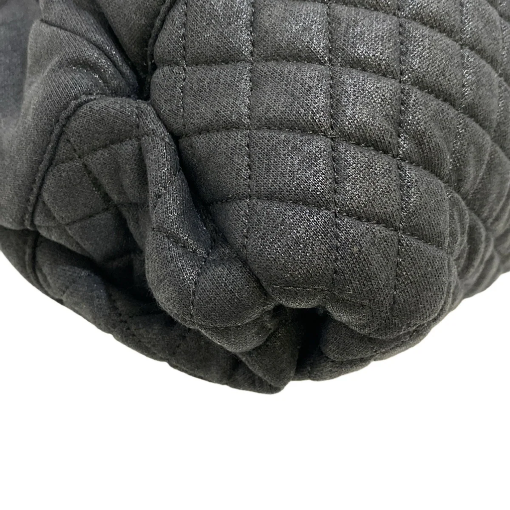CHANEL - Melrose Cabas Shoulder Bag Black Cotton Jersey