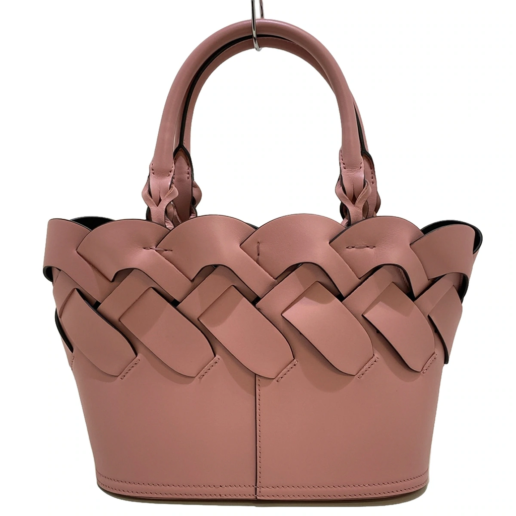 PRADA - Vitello Intrecciato Tote Bag Pink Calf Leather