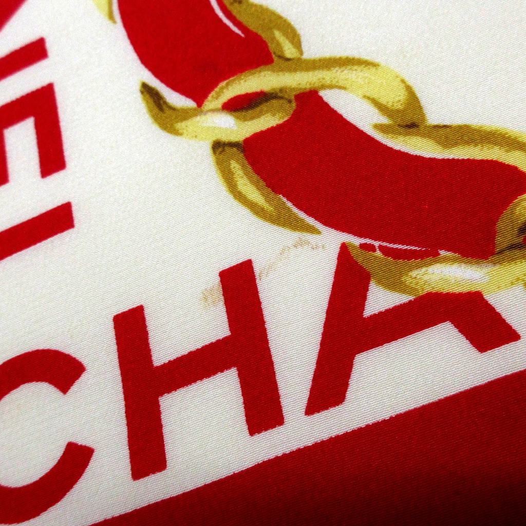 CHANEL - Scarf Red Cream Yellow