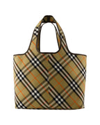 Burberry Check Tote Bag Women Brown | Beige