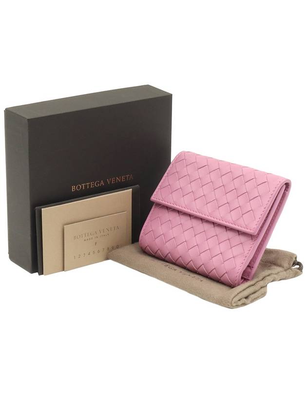 Bottega Veneta Pink Intrecciato VN 3 fold folder wallet 493284