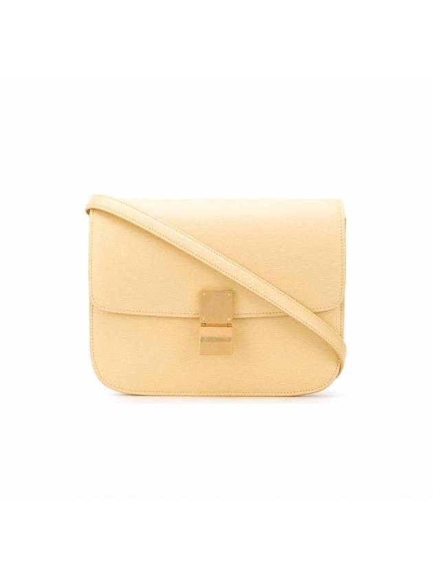 CELINE Medium Calfskin Cross Bag Yellow