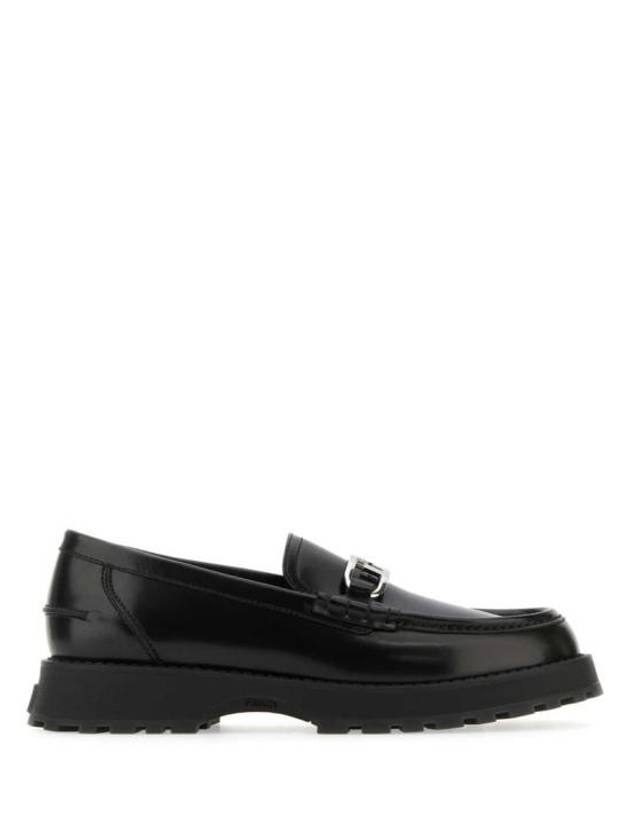 Fendi O'Lock Round Toe Calfskin Loafers Black