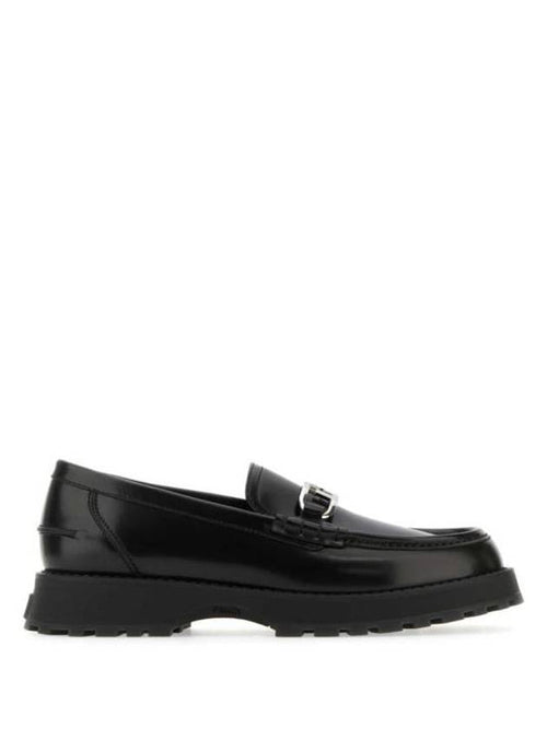 Fendi O'Lock Round Toe Calfskin Loafers Black