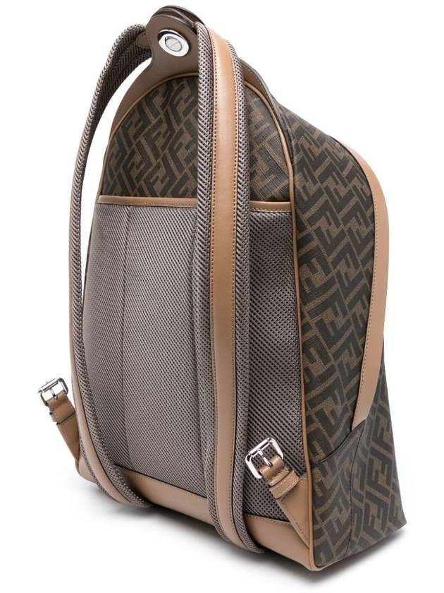 Fendi Chiodo Diagonal Leather Backpack Brown