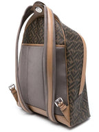Fendi Chiodo Diagonal Leather Backpack Brown