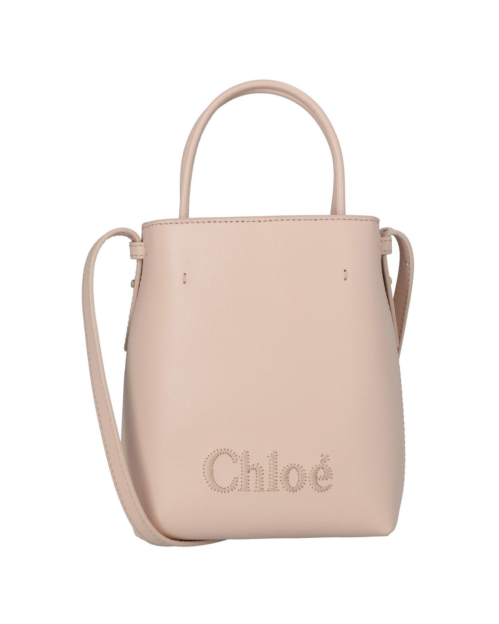 Chloe Mini Kiss Tote Bag Leather Women Brown | Beige