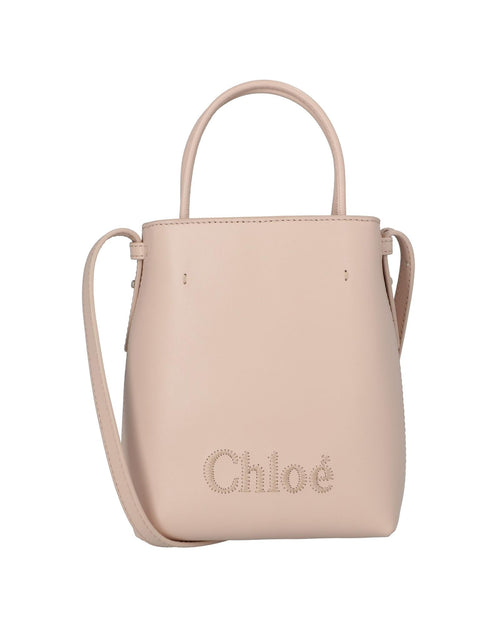 Chloe Mini Kiss Tote Bag Leather Women Brown | Beige