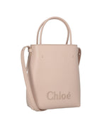 Chloe Mini Kiss Tote Bag Leather Women Brown | Beige