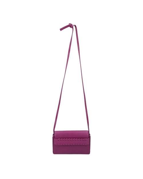 Chloe Mini Kiss Crossbody Braided Detail Women Violet | Purple Messenger Bags