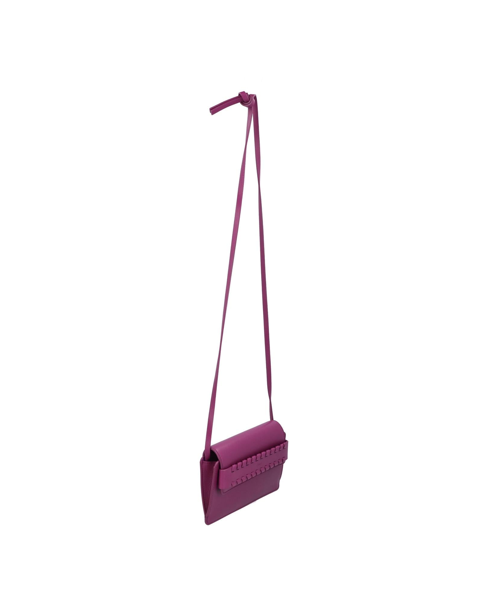 Chloe Mini Kiss Crossbody Braided Detail Women Violet | Purple Messenger Bags