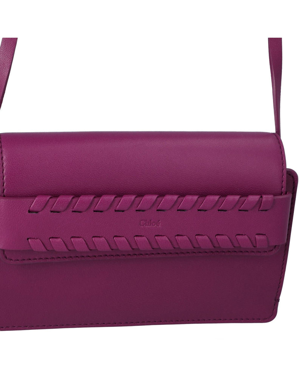 Chloe Mini Kiss Crossbody Braided Detail Women Violet | Purple Messenger Bags