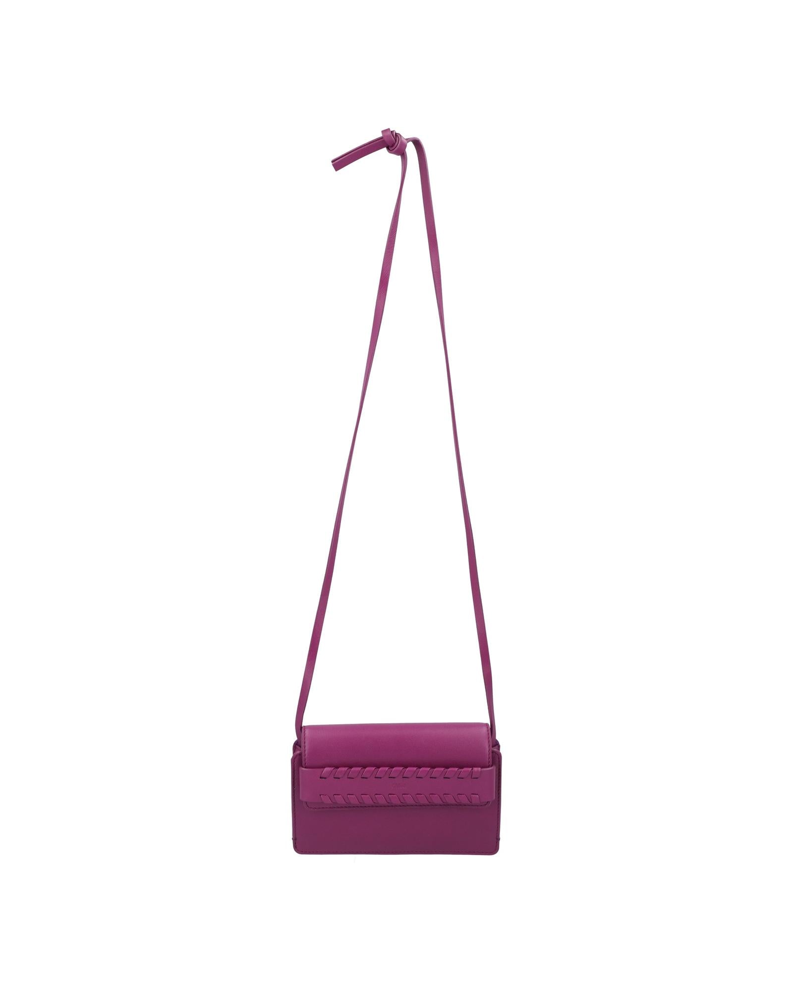 Chloe Mini Kiss Crossbody Braided Detail Women Violet | Purple Messenger Bags