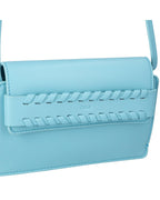 Chloe Mini Kiss Crossbody Braided Detail Women Blue | Blue Messenger Bags