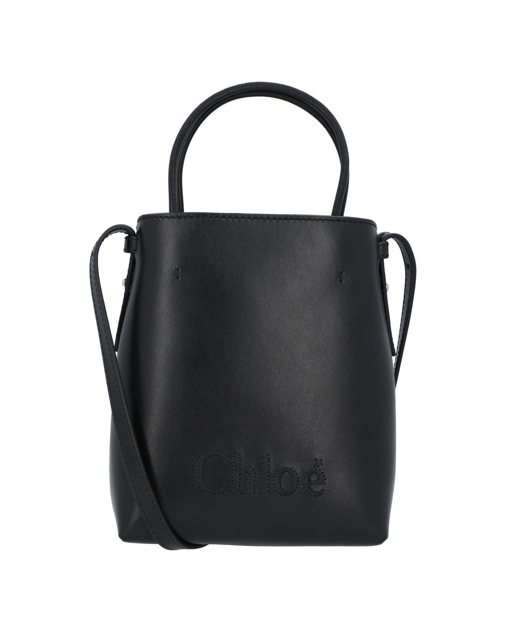 Chloe Mini Kiss Tote Bag Leather Women Black | Black
