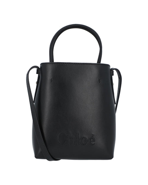 Chloe Mini Kiss Tote Bag Leather Women Black | Black