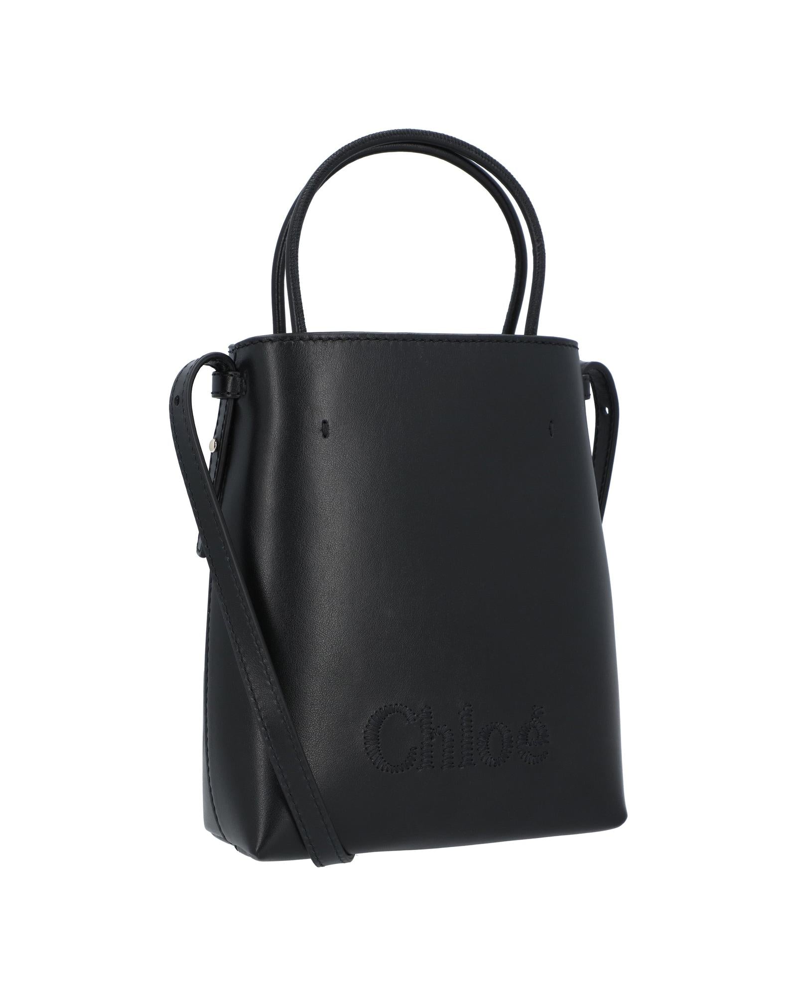 Chloe Mini Kiss Tote Bag Leather Women Black | Black